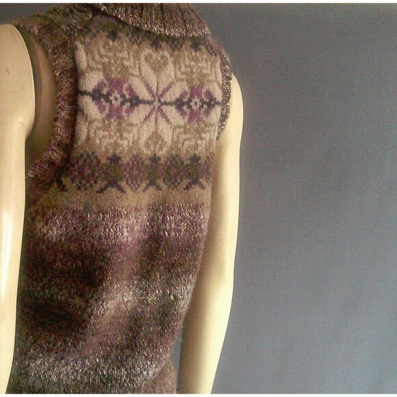 Woolrich Kendall Creek Fairisle Snowflake Sweater Shawl Collar Vest M - Picture 11 of 14